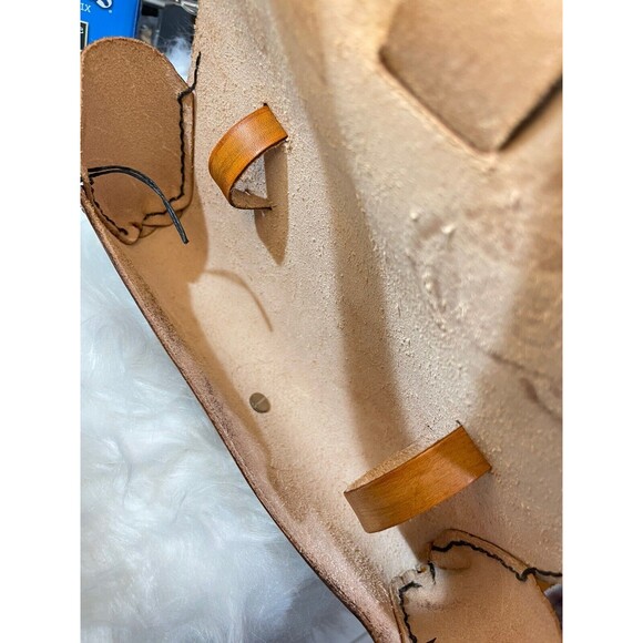 Vintage Chopper Bikers Handtooled Tooled Leather Roll Bag Cats AEH - Picture 10 of 11